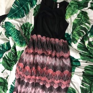 Xhiliration Geometric High-Low Dress